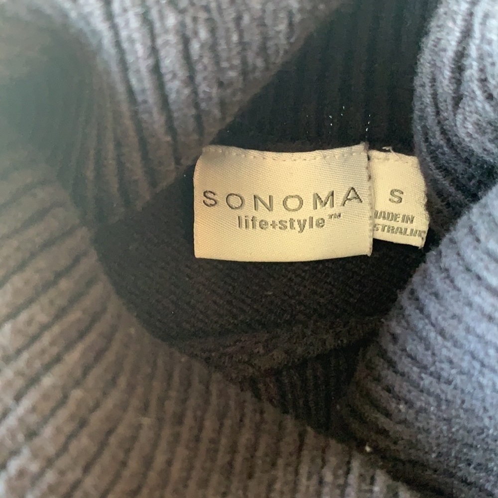 Sonoma Christmas winter sweater black with white snowflakes turtleneck S - Picture 3 of 10